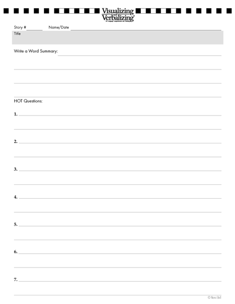 V/V® Support Kit - Student Response Forms