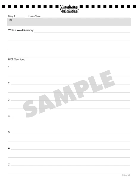V/V® Support Kit - Student Response Forms