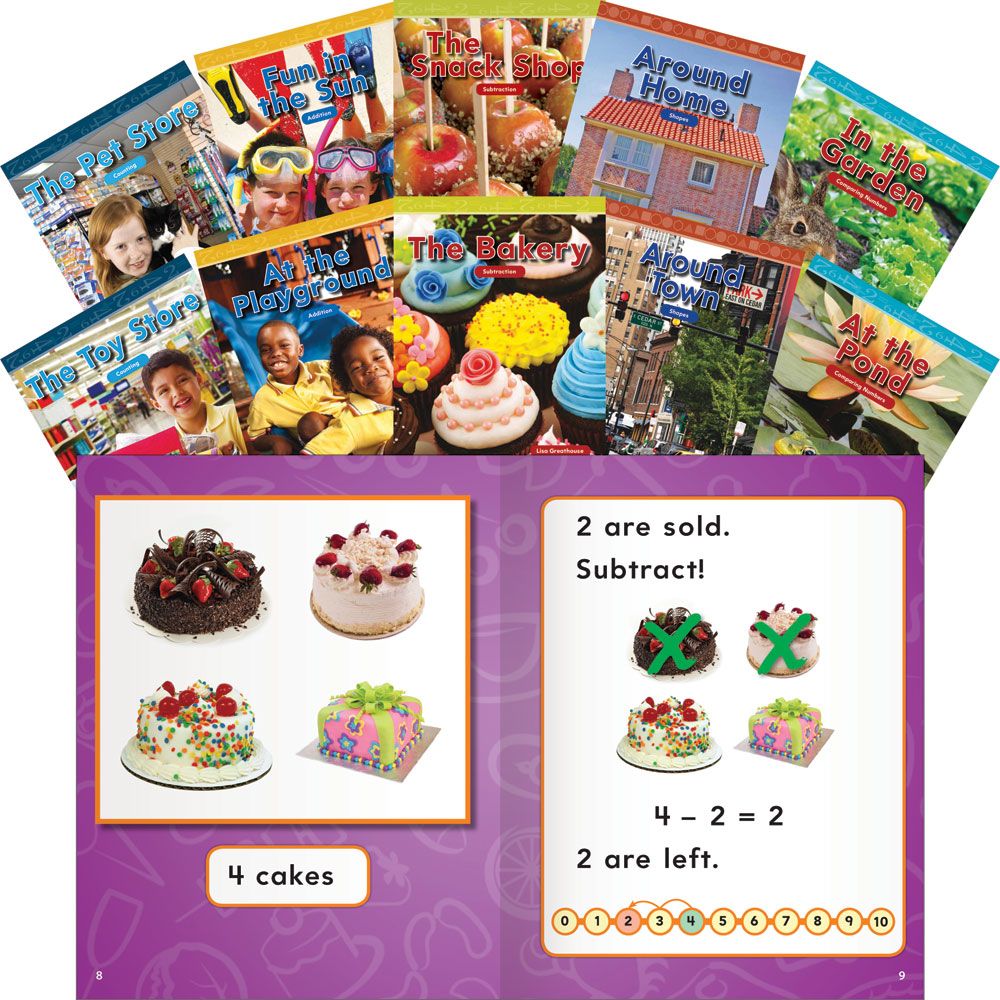 Common Core Mathematics - - Gander Publishing - Kindergarten 10 Book Set