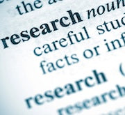 Dictionary closeup of the definition for RESEARCH