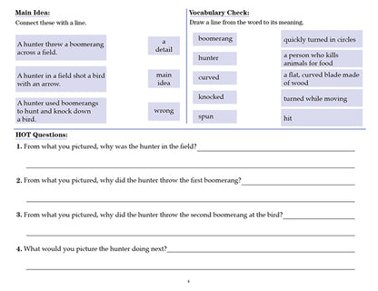 V/V® Comprehension Workbooks - Grade 2 Sample Page