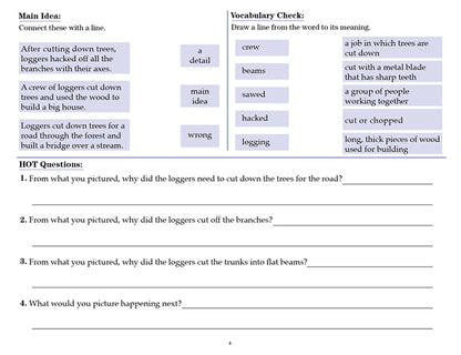 V/V® Comprehension Workbooks - Grade 2 Sample Page