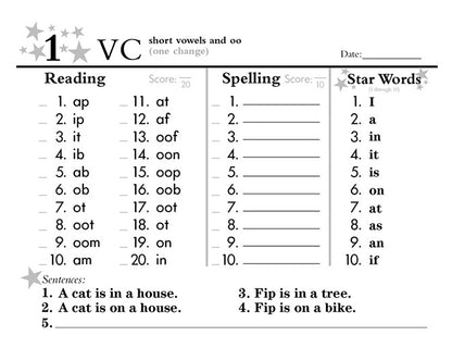 Seeing Stars® Decoding Workbooks Sample Page